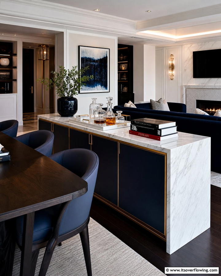 Multifunctional Islands or Buffets - 25 Living Room Dining Room Combo Ideas for Open Spaces
