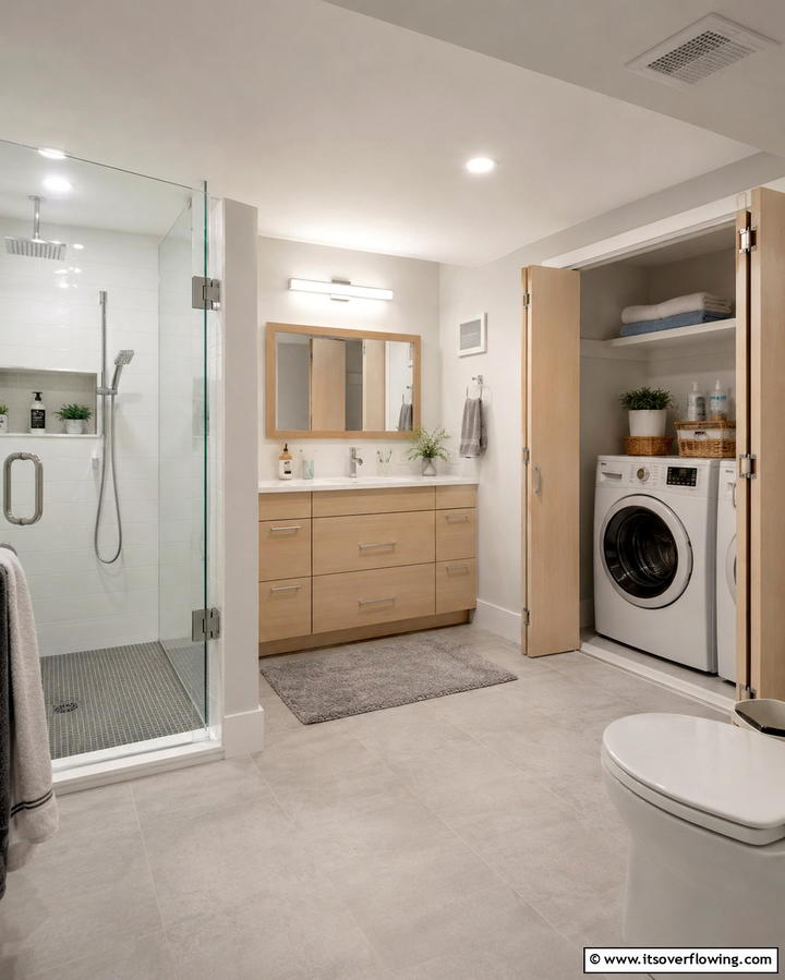 Multifunctional Layout - 30 Basement Bathroom Ideas for Small and Functional Spaces