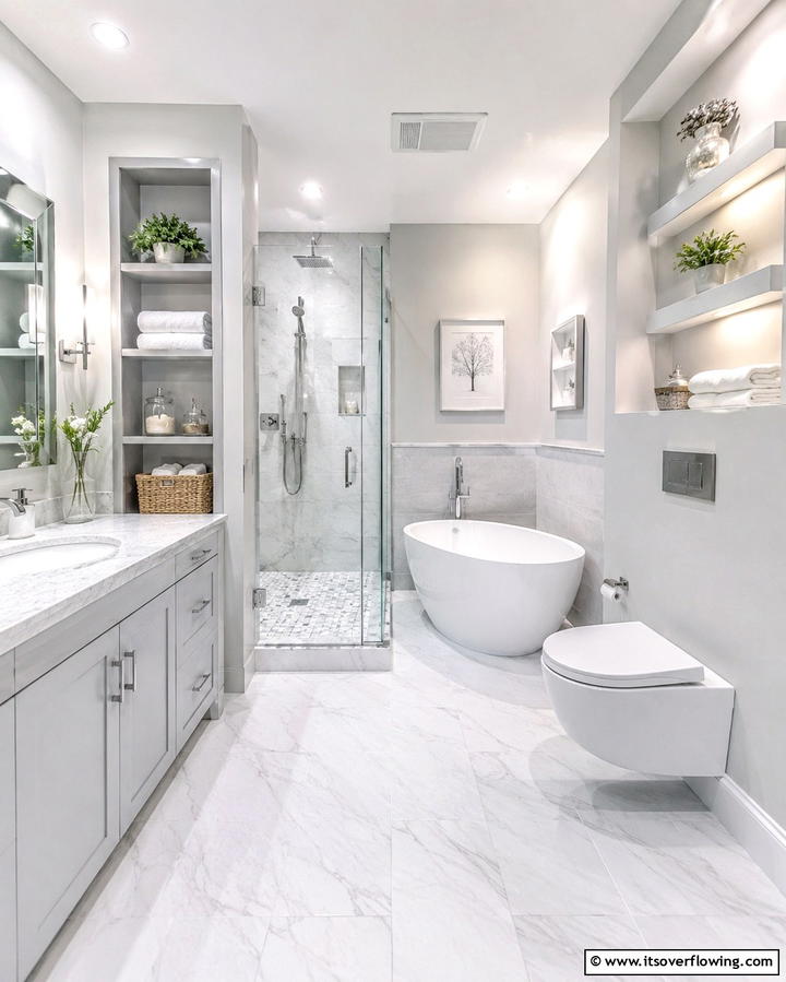 Multifunctional Layouts - 30 Small Master Bathroom Ideas for Efficient Luxury