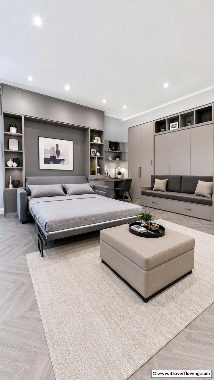 Multifunctional Lounge Design - 30 Grey and Beige Living Room Ideas- Warm Minimalist Designs