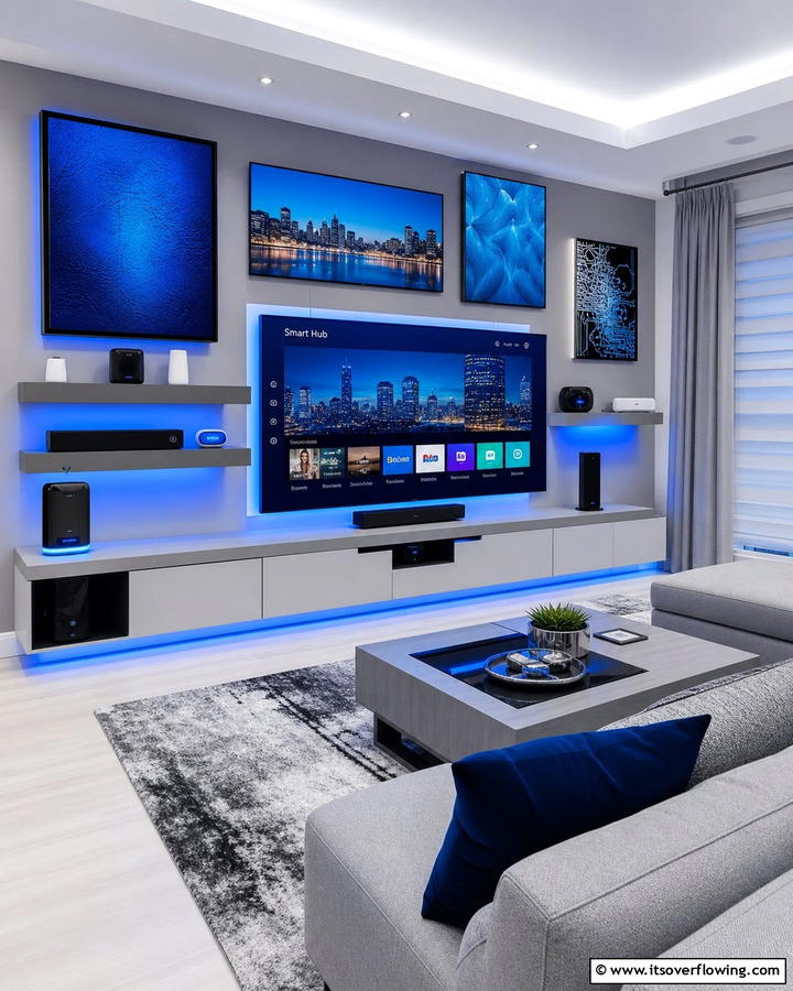 Multifunctional Media Hub - 21 Media Wall Ideas to Elevate Your Entertainment Zone