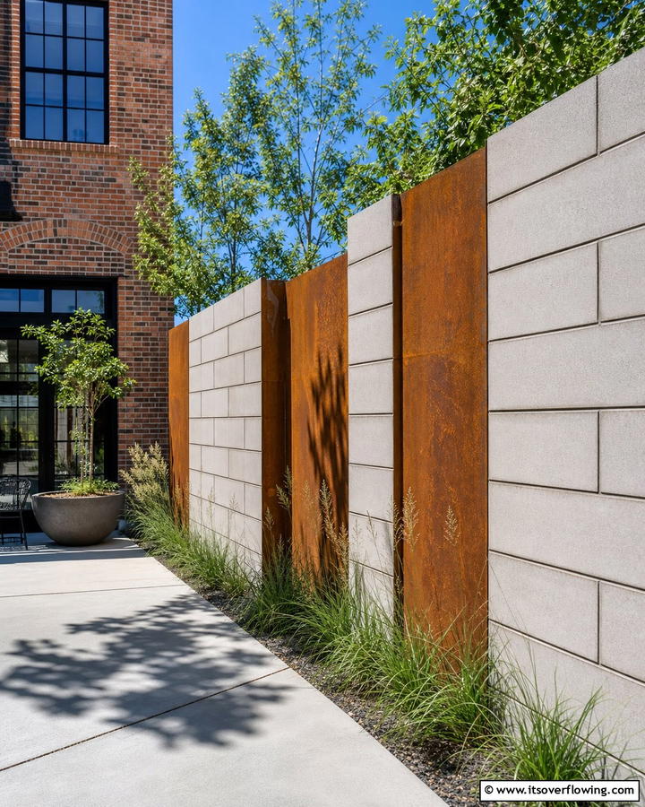 Multifunctional Outdoor Barrier - 30 Creative Cinder Block Fence Designs for Outdoor Spaces