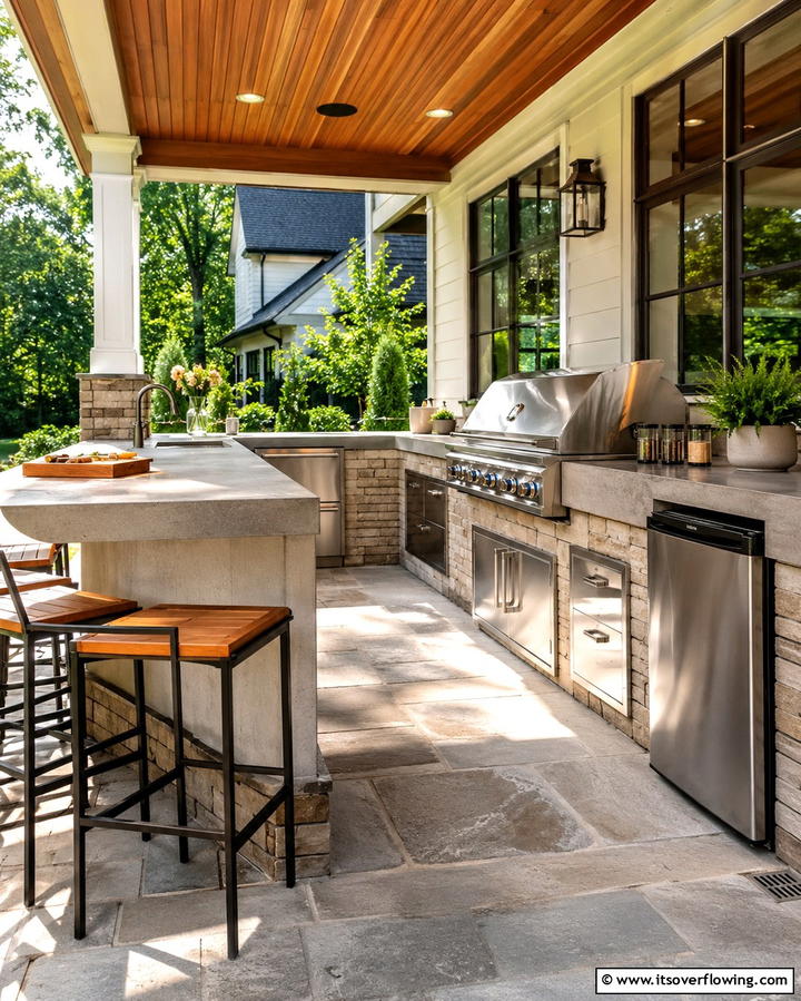 Multifunctional Outdoor Kitchen - 30 Barndominium Front Porch Ideas for Rustic Charm