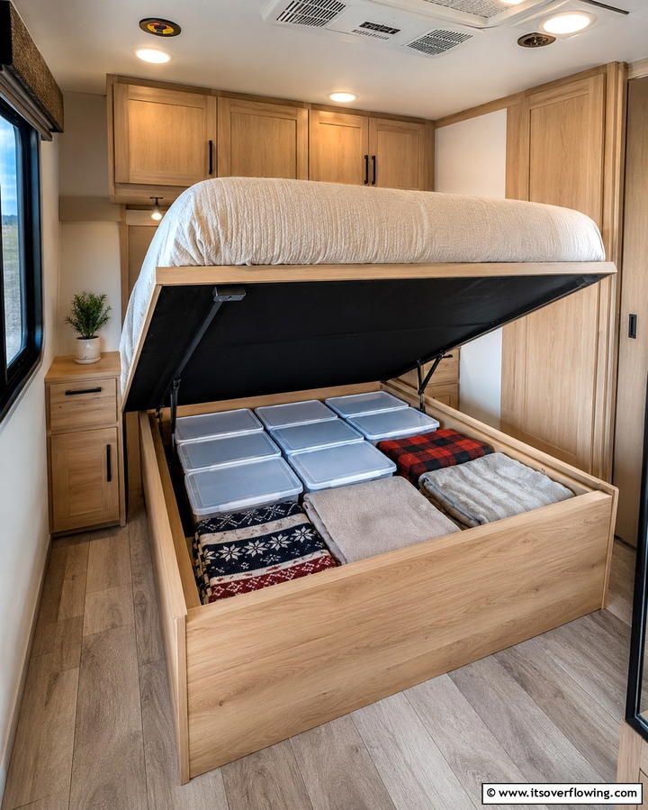 Multifunctional Storage Beds - 25 RV Bedroom Ideas to Maximize Comfort on the Road