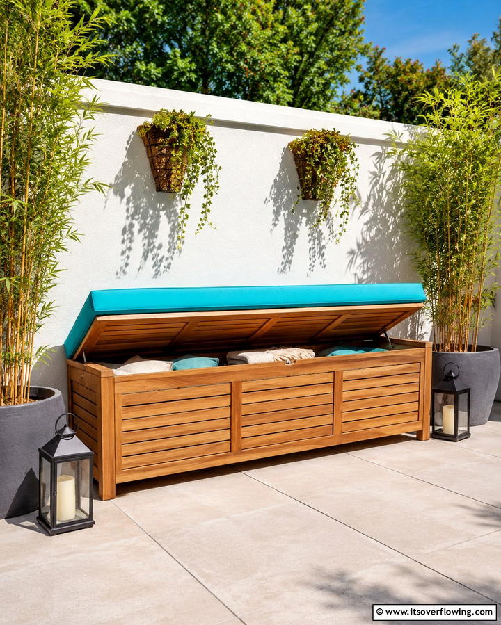 Multifunctional Storage Bench - 30 Patio Furniture Ideas to Elevate Your Outdoor Space