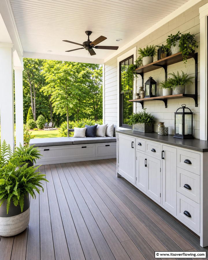 Multifunctional Storage Solutions - 21 Back Porch Ideas for Cozy and Functional Outdoor Spaces