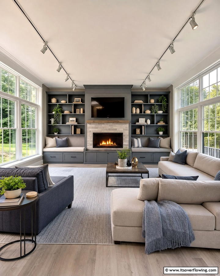 Multifunctional Sunroom with Adaptable Fireplace Design - 30 Sunroom With Fireplace Ideas for Year-Round Comfort