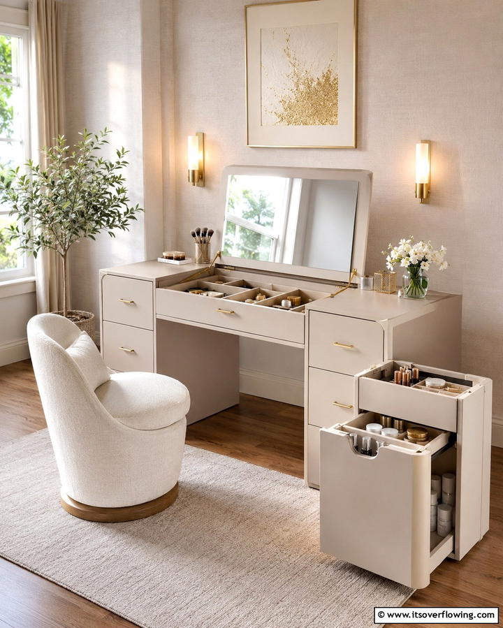 Multifunctional Vanity Experience - 30 Bedroom Vanity Ideas for Chic and Functional Dressing Areas