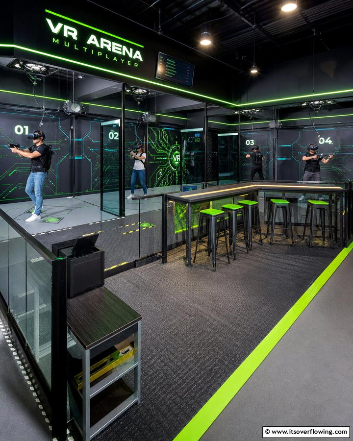 Multiplayer VR Arcade - 30 Game Room Ideas for Fun Home Entertainment Spaces