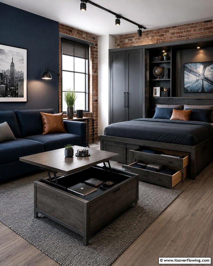 Multipurpose Furniture - 25 Small Apartment Ideas for Guys- Stylish & Functional