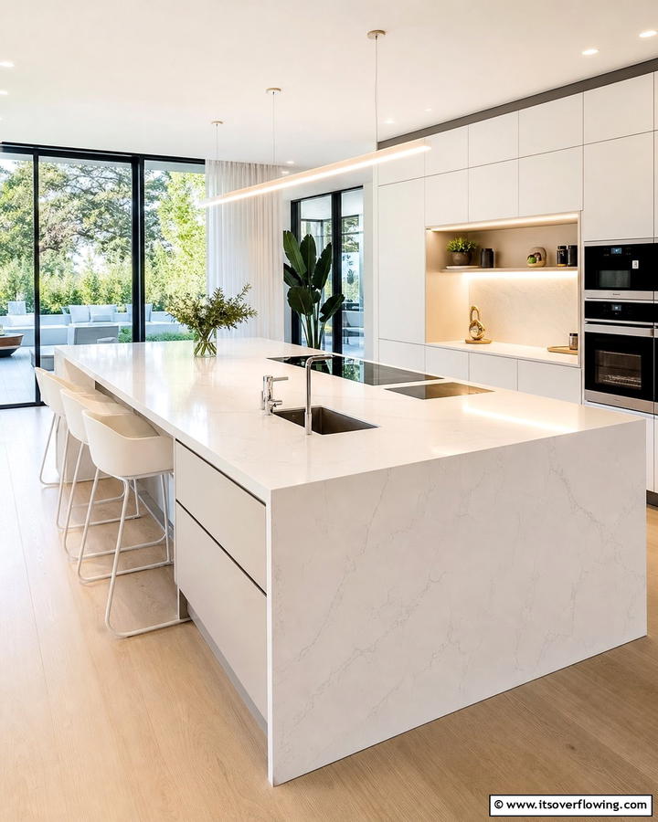 Multipurpose Kitchen Island - 21 Minimalist Kitchen Ideas for Clean & Functional Spaces