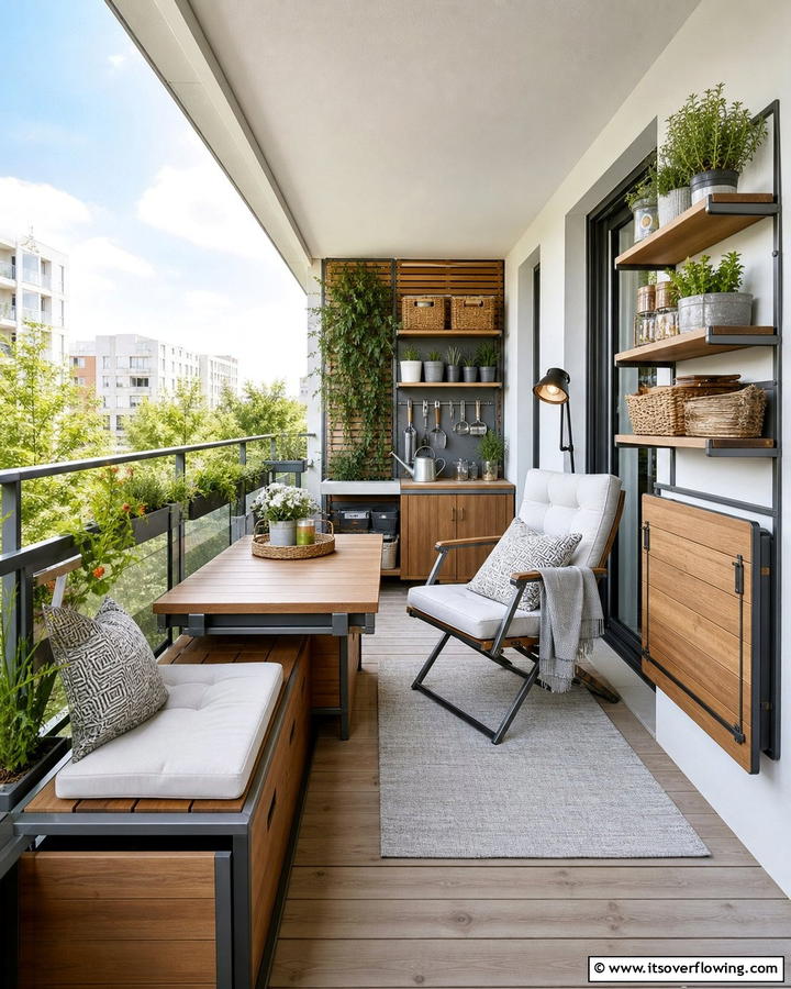 Multipurpose Utility Balcony - 21 Balcony Ideas to Turn Your Small Space into a Relaxing Retreat