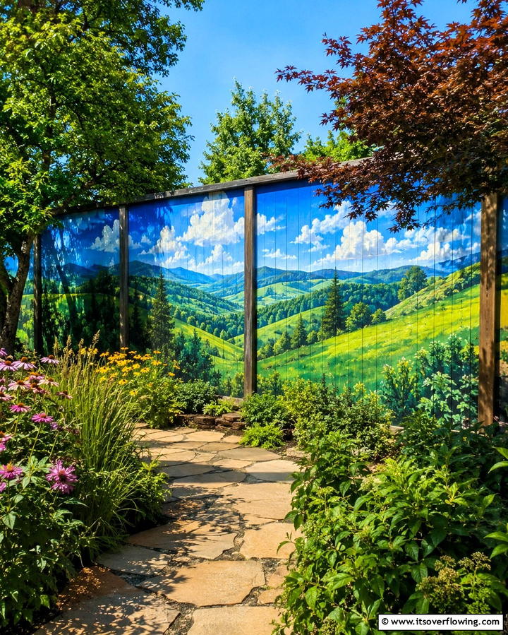Mural Artwork Fence - 25 Fence Painting Ideas to Refresh Your Outdoor Space