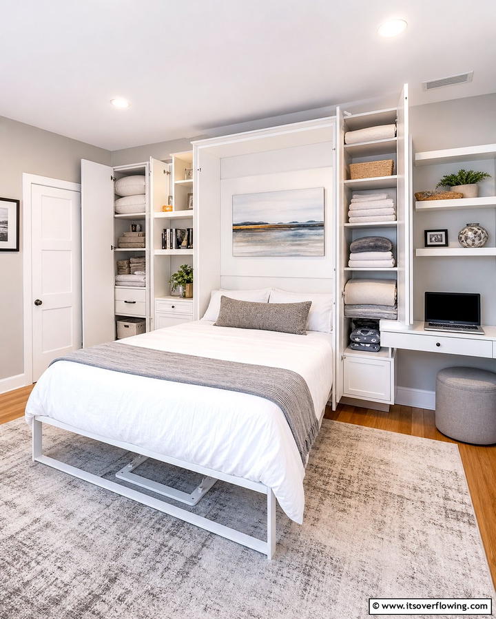 Murphy Bed Storage Compartments - 25 Creative Bedding Storage Ideas for Small Spaces