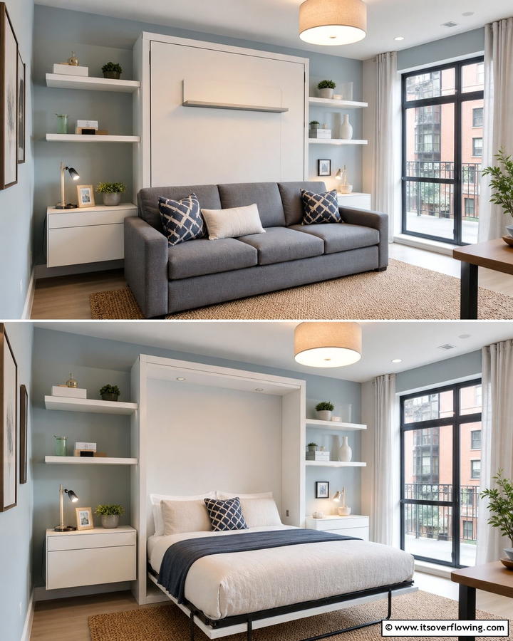 Murphy Bed with Convertible Sofa Functionality - 21 Murphy Bed Ideas for Space-Saving Bedroom Solutions
