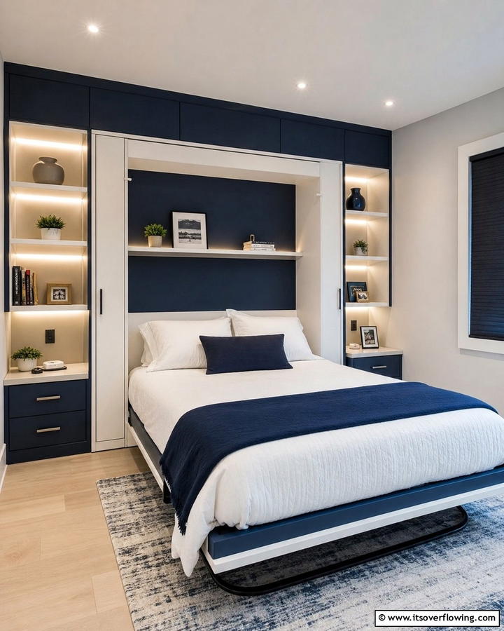 Murphy Bed with Custom Lighting Solutions - 21 Murphy Bed Ideas for Space-Saving Bedroom Solutions
