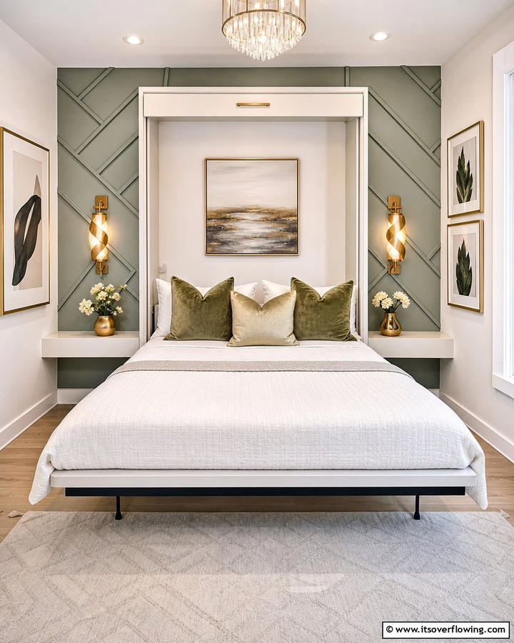 Murphy Bed with Decorative Paneling - 21 Murphy Bed Ideas for Space-Saving Bedroom Solutions