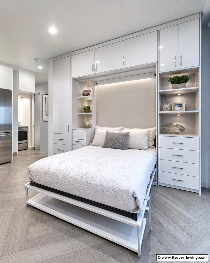 Murphy Bed with Multi Functional Cabinetry - 21 Murphy Bed Ideas for Space-Saving Bedroom Solutions