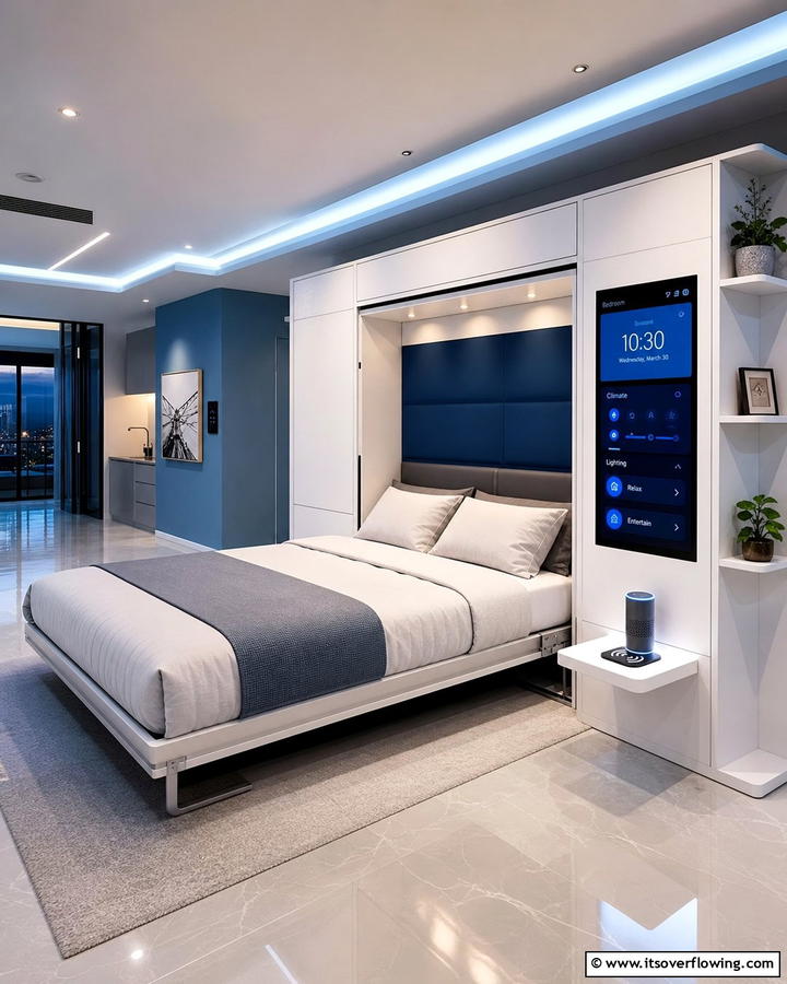 Murphy Bed with Smart Home Integration - 21 Murphy Bed Ideas for Space-Saving Bedroom Solutions