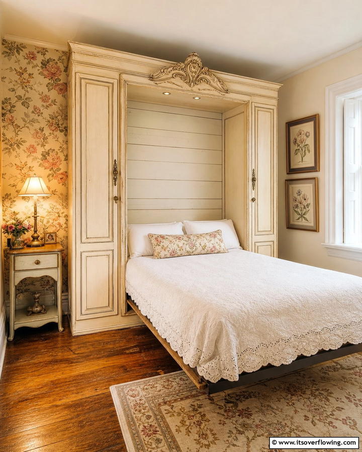 Murphy Bed with a Vintage Charm Aesthetic - 21 Murphy Bed Ideas for Space-Saving Bedroom Solutions
