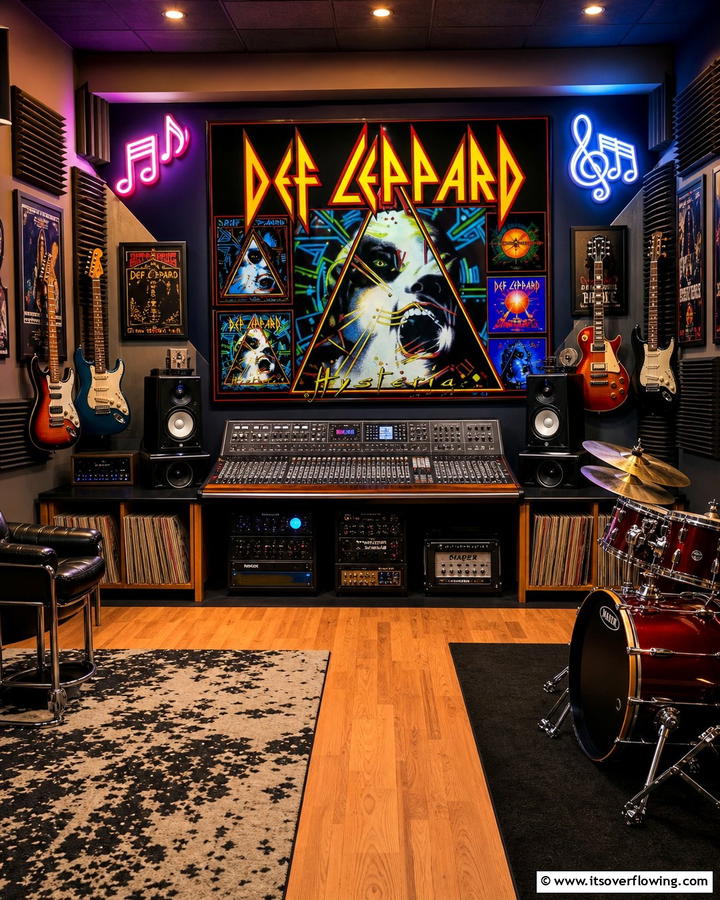 Music Band Sign - 20 Man Cave Sign Ideas for a Personalized Space