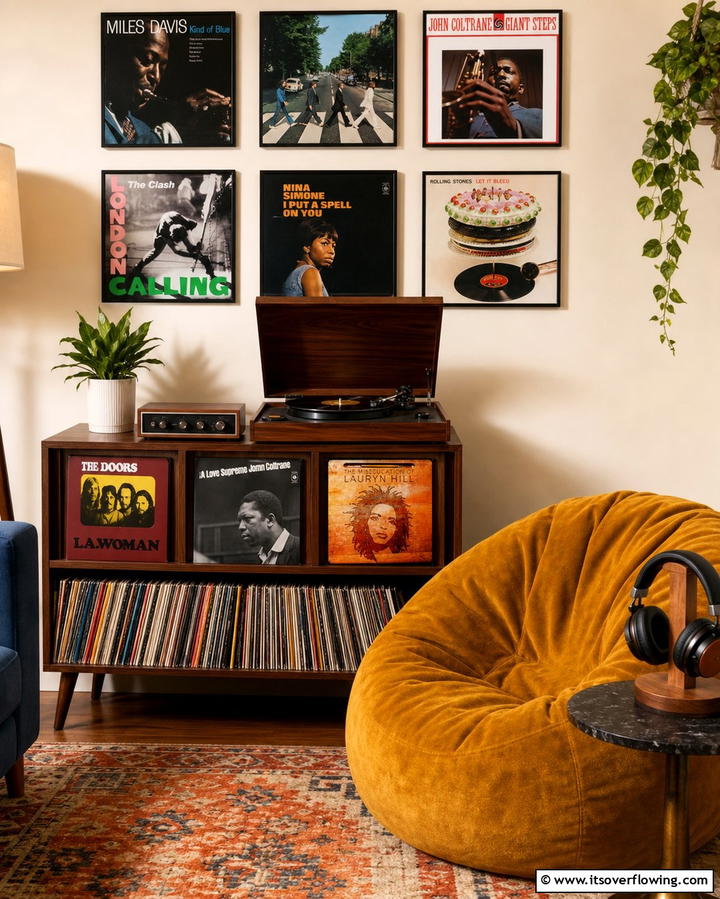 Music Listening Nook - 25 Inviting Living Room Nook Ideas for Cozy Spaces