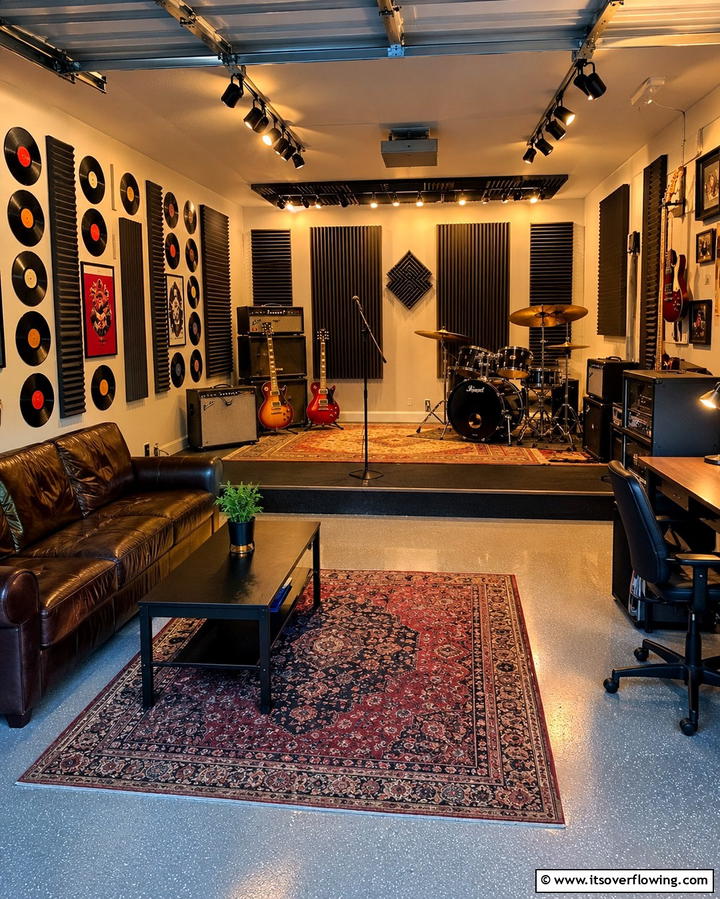 Music Lovers Game Room - 30 Garage Game Room Ideas for Ultimate Entertainment Zones
