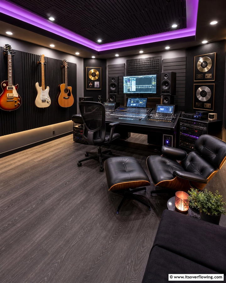 Music Studio Sanctuary - 20 Luxury Man Cave Ideas for Ultimate Comfort