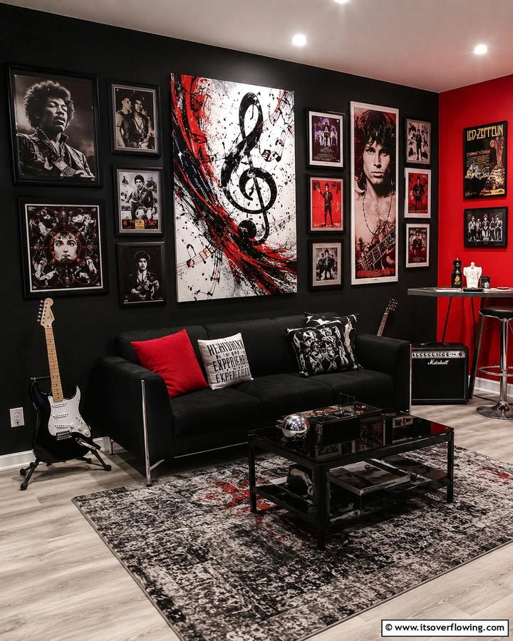 Music Themed Wall Art - 25 Guitar Room Ideas for Music Lovers