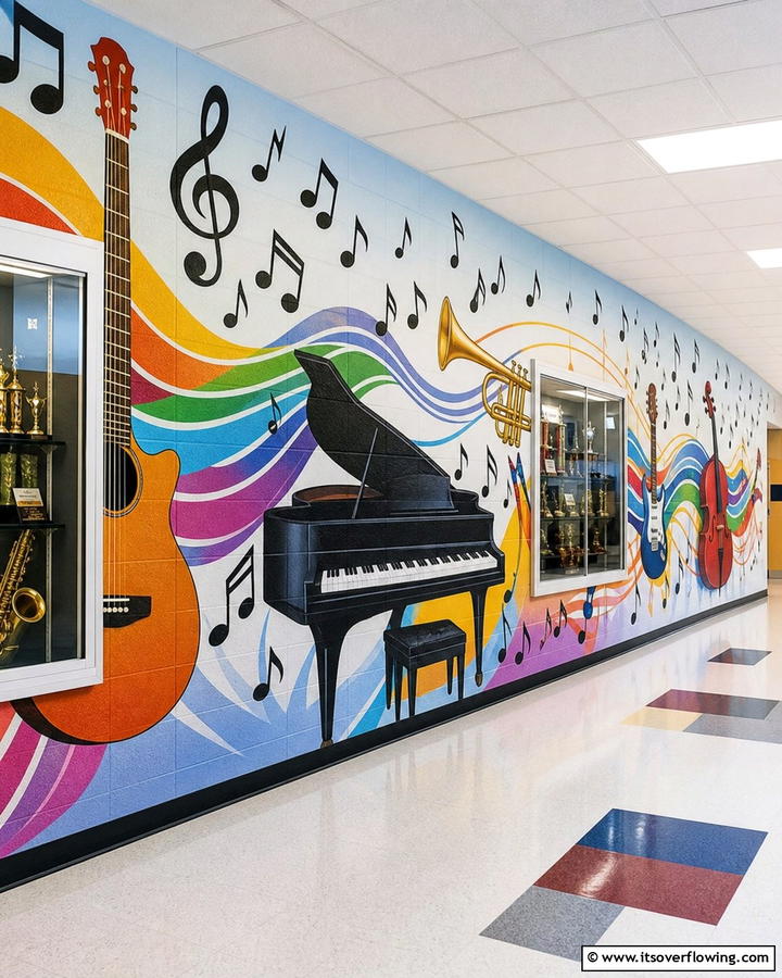 Musical Harmony Mural - 21 Creative School Mural Ideas to Inspire Students
