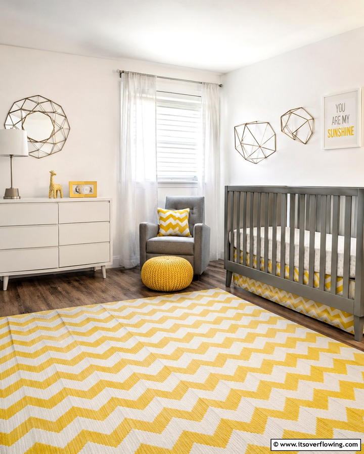 Mustard Yellow Rug - 25 Yellow Nursery Ideas for a Cheerful Baby Room