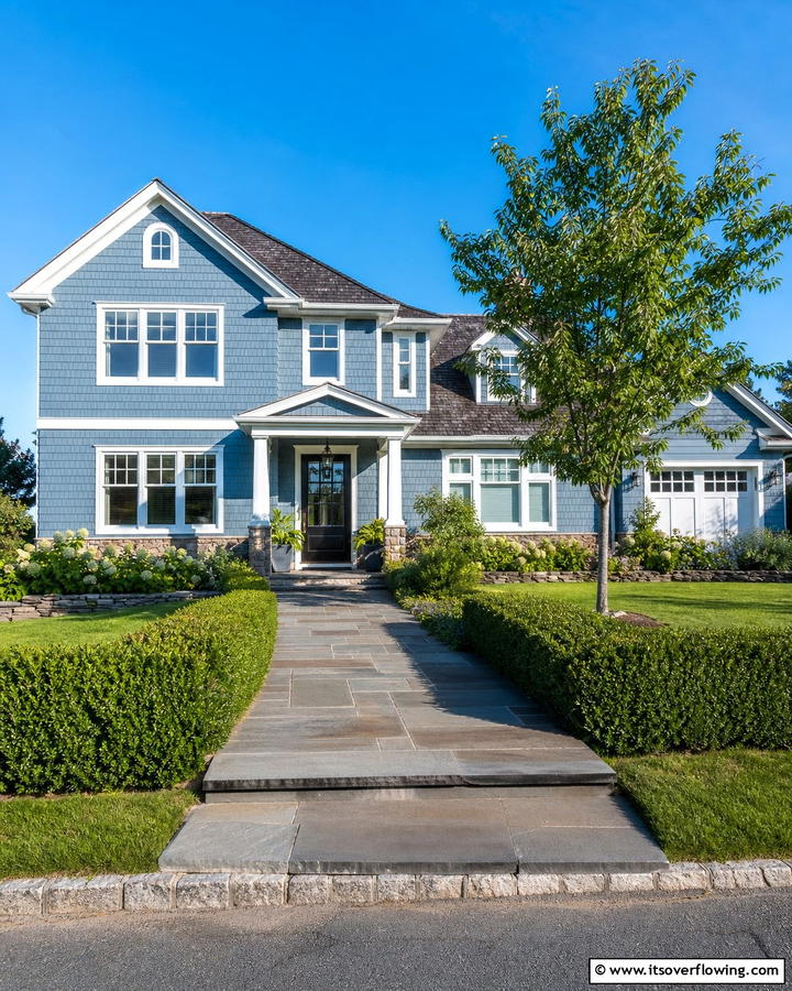 Muted Blue Clay for a Calm Atmosphere - 20 Home Designs Using Natural Clay Siding Colors