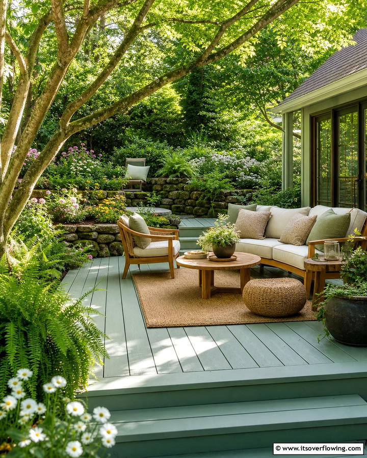 Muted Sage Green for a Natural Touch - 25 Deck Color Ideas to Transform Your Outdoor Space