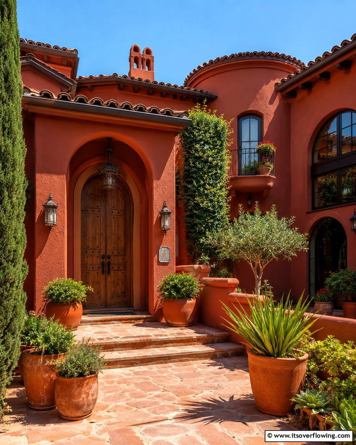 Muted Terracotta Red - 25 Red Home Exterior Ideas to Boost Curb Appeal