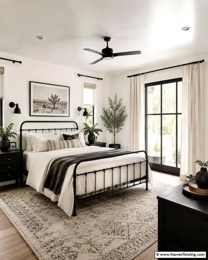 Mysterious Black Accents - 30 Moody Dark Boho Bedroom Decor Inspirations for Cozy Nights