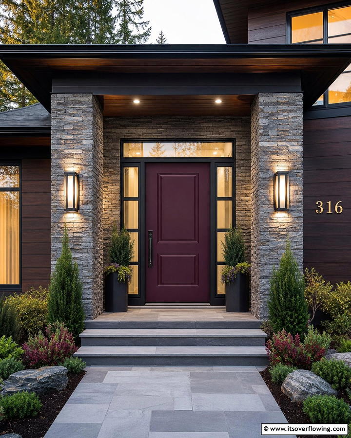 Mysterious Plum - 20 Dark Purple Front Door Ideas for a Bold Entrance