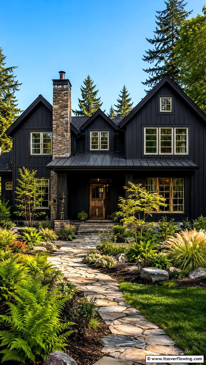 Mysterious Raven Touch - 30 Black House Exteriors- Bold Paint Colors for Modern Homes