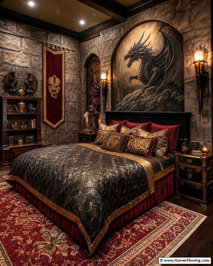 Mystical Dragons Lair - 25 Fantasy Bedroom Ideas for a Magical Escape
