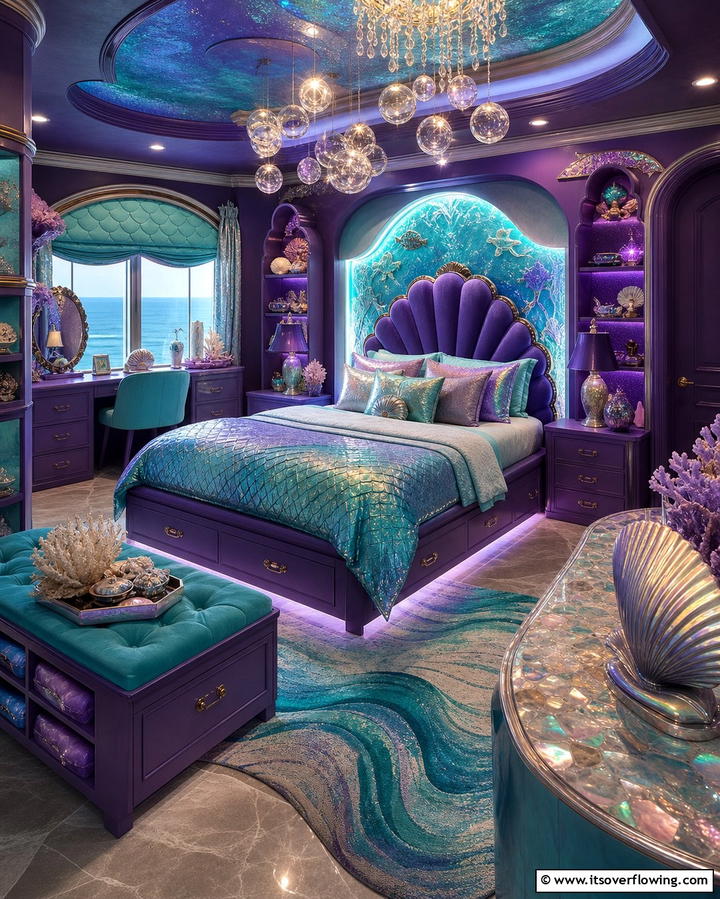 Mystical Marina - 30 Enchanting Mermaid Bedroom Ideas for a Whimsical Retreat