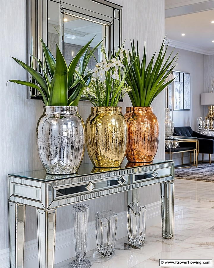 Mystical Metallic Touches - 21 Painted Pot Ideas for Creative Plant Container Makeovers