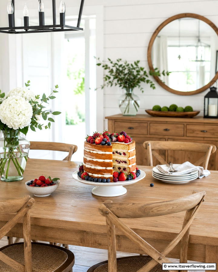 Naked Cake with Fresh Berries - 25 Small Wedding Cake Ideas for Intimate Weddings