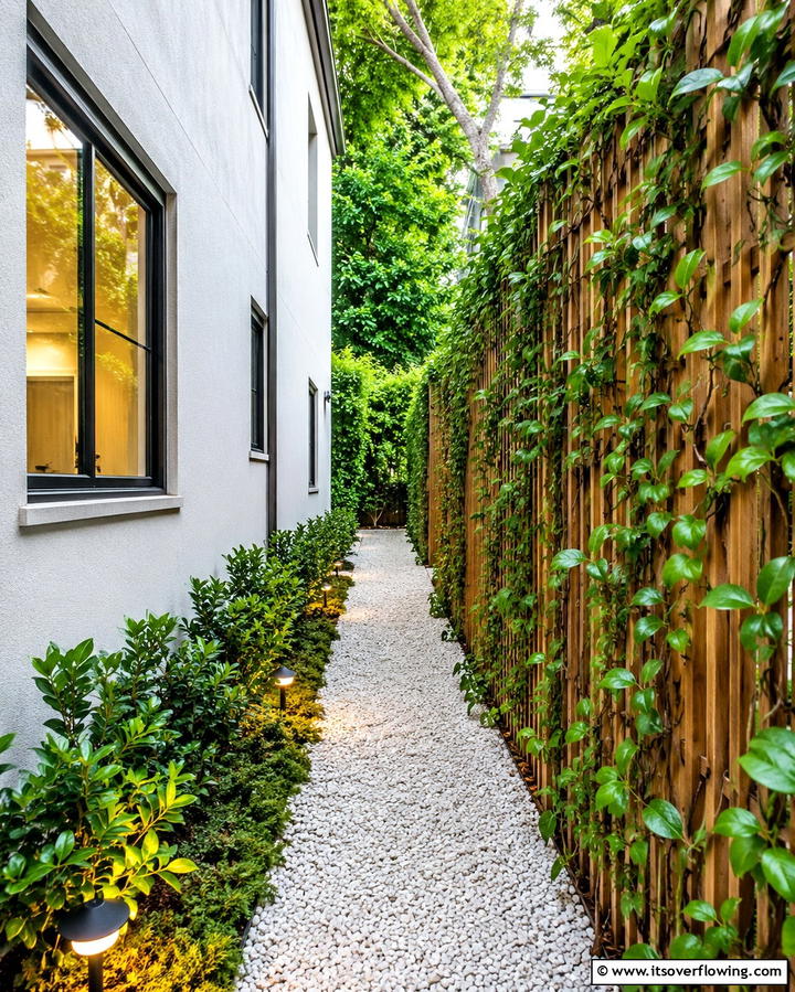 Narrow Sideyard Paths - 25 Pea Gravel Walkway Ideas for a Charming Garden Path