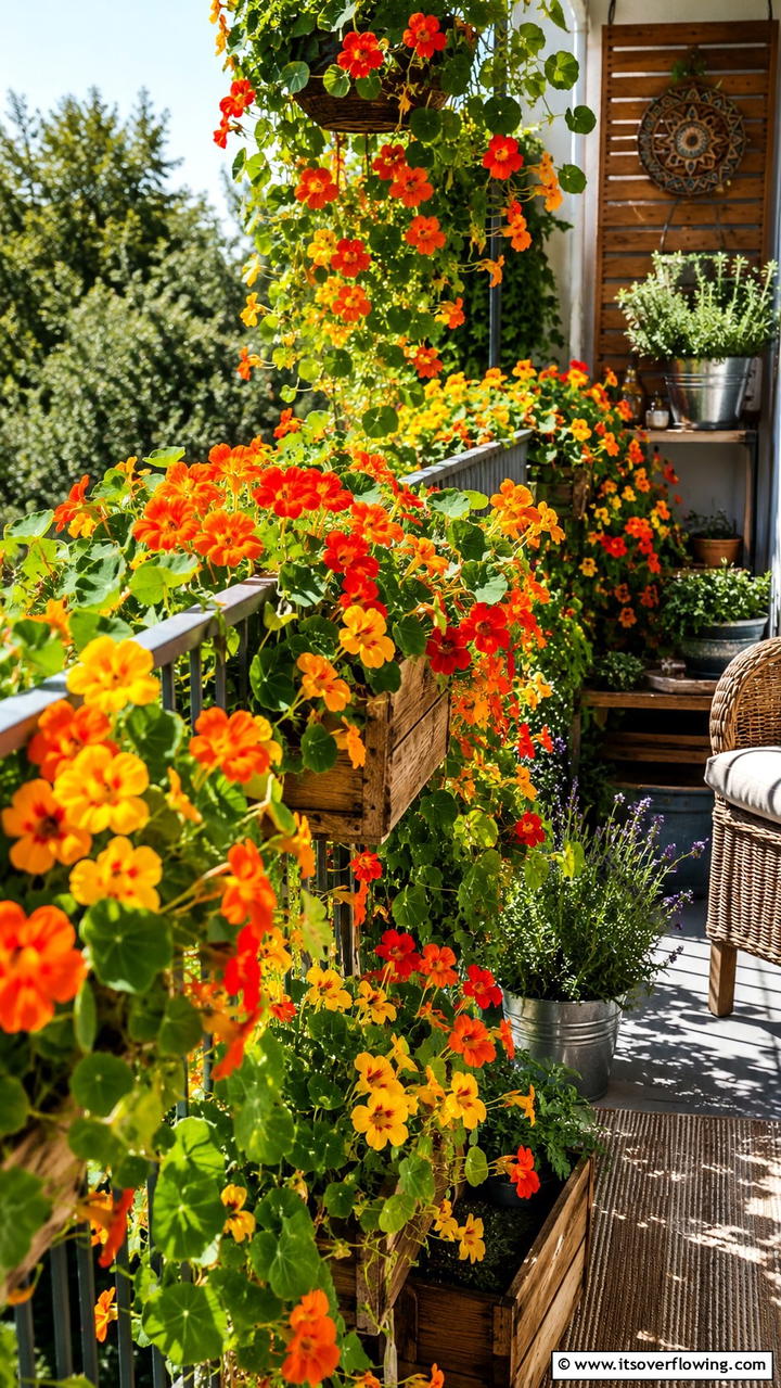 Nasturtiums - 30 Flowering Plants for Balcony Gardens - Colorful Displays