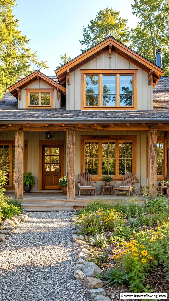 Natural Cedar Trim - 30 Exterior Window Trim Ideas to Enhance Curb Appeal
