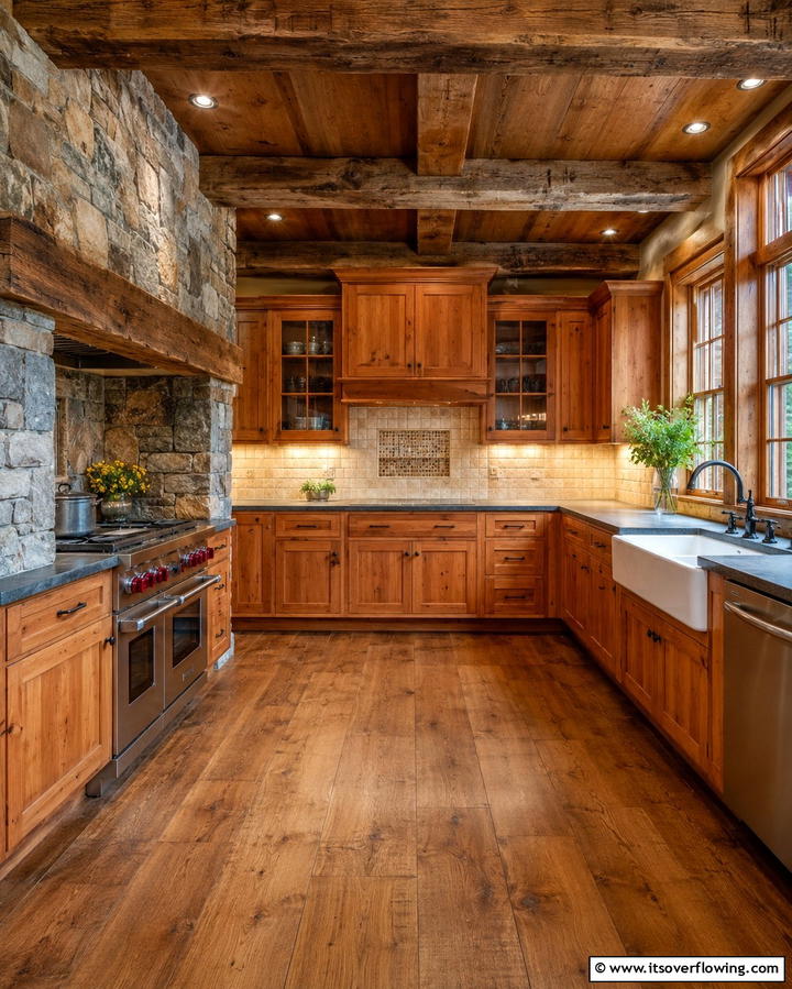 Natural Cherry Cabinets for a Rustic Touch - 25 Natural Cherry Kitchen Cabinets for a Warm and Inviting Look