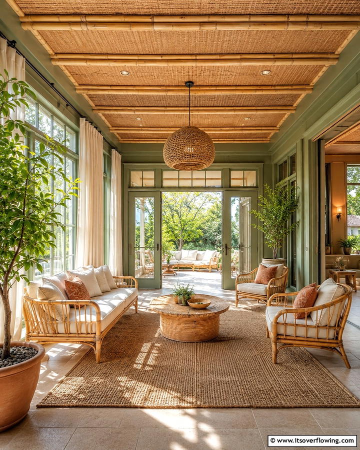 Natural Element Integration - 30 Accent Ceiling Ideas to Elevate Your Space