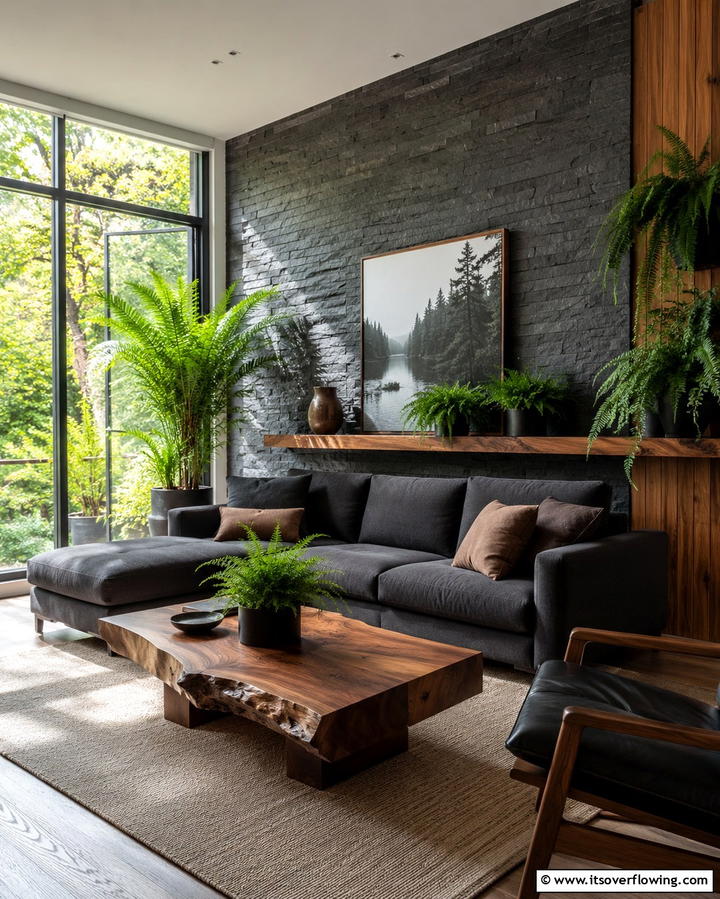 Natural Element Integration - 30 Bachelor Room Ideas for Modern Masculine Spaces