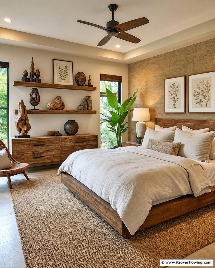 Natural Element Sculptures - 21 Earthy Bedroom Ideas for a Calming Retreat