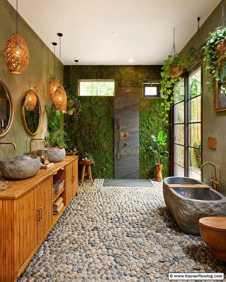 Natural Elements - 30 Bathroom Pendant Lighting Ideas for Modern Illumination