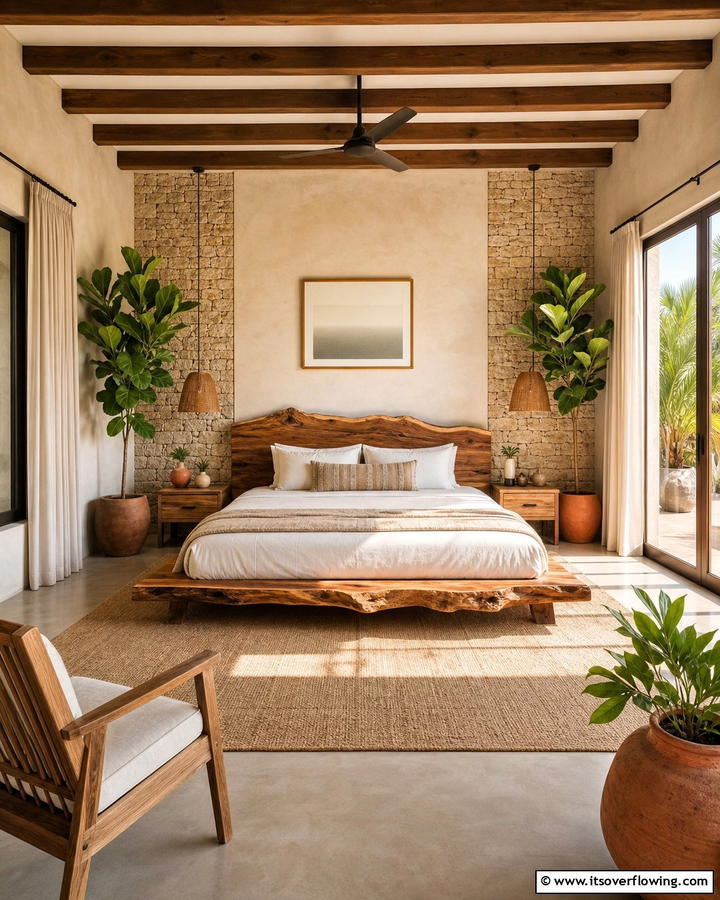 Natural Elements for a Refreshing Atmosphere - 17 Relaxing Bedroom Ideas for Serene Sleep Sanctuaries